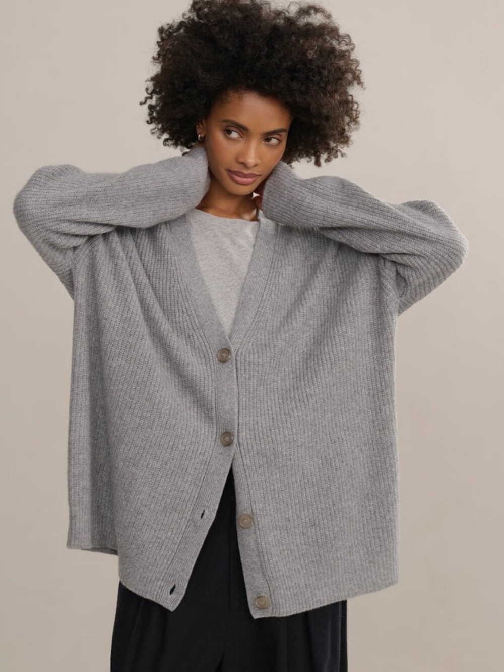 Jenni Kayne Cashmere Cocoon Cardigan Grey Size XXL